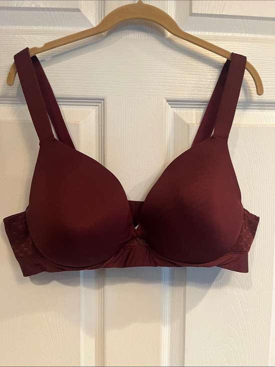 Cacique Other - Cacique Lightly Lined Plunge Smooth Moulded Bra in Wine Burgundy